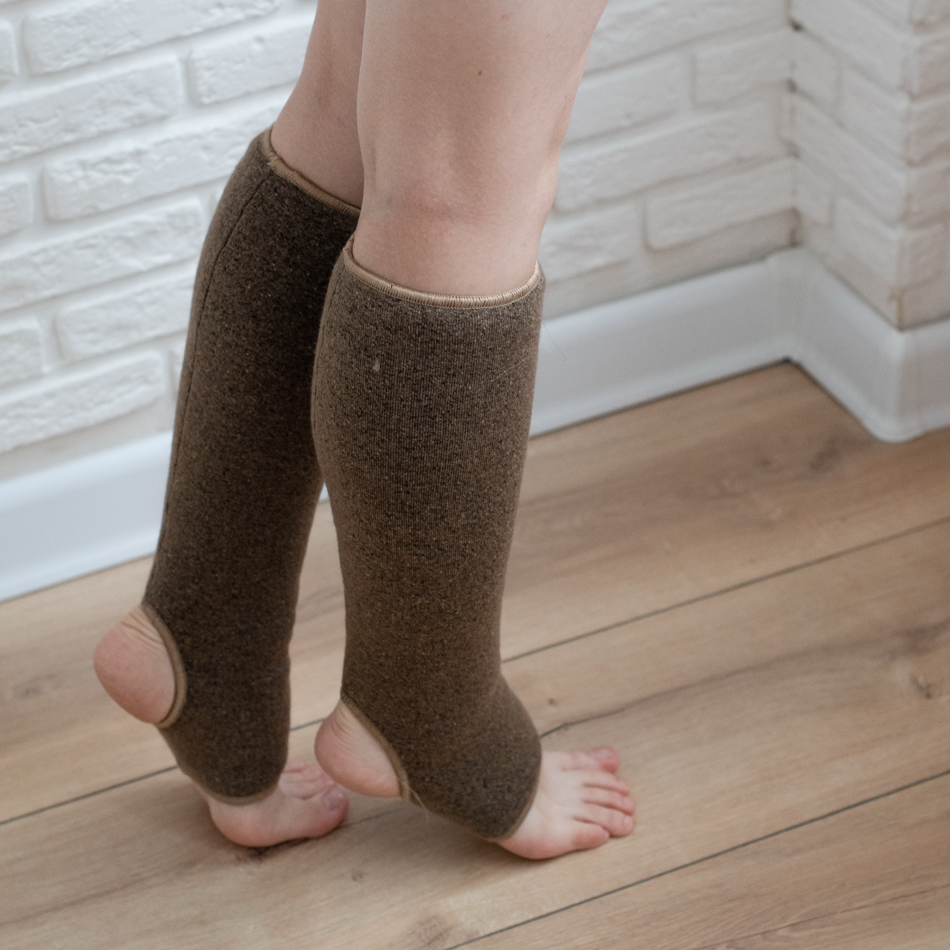 Гетры меховые стрейч, верблюд вид 3