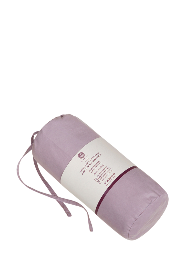 Простыня на резинке в тубусе, хлопок 100% софт сатин, лавандовый(s) вид 3