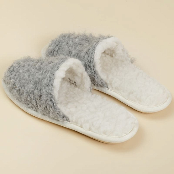 Туфли комнатные шлепанцы Соренто (серый букле MIX) вид 5