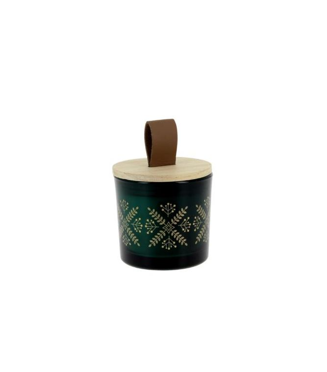 Ароматическая свеча 100 гр Хвойный венок + Деревянная крышка