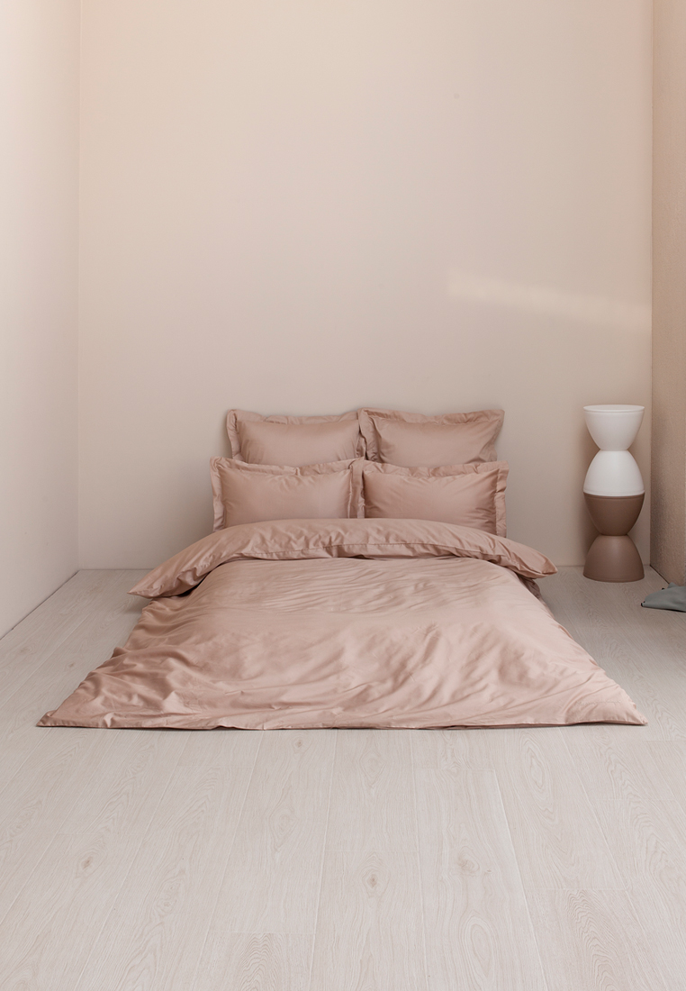 Простыня на резинке в тубусе (SR), хлопок 100% сатин, крем-брюле вид 2