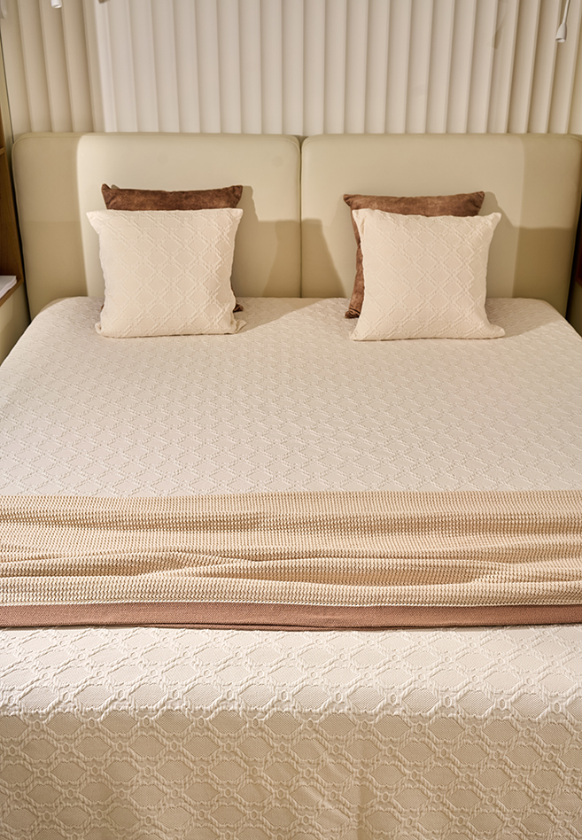 Плед с кантом  "LOUNGE", р-р: 150 х 200см, ТМ "Luxberry" цвет: льняной/мусс мокко вид 7