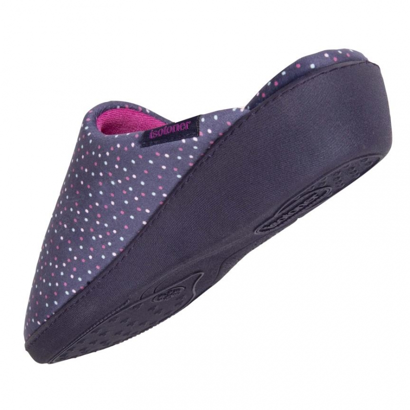 93863 Тапочки на танкетке Эрго на резине  Велюр Горох/Pois вид 5