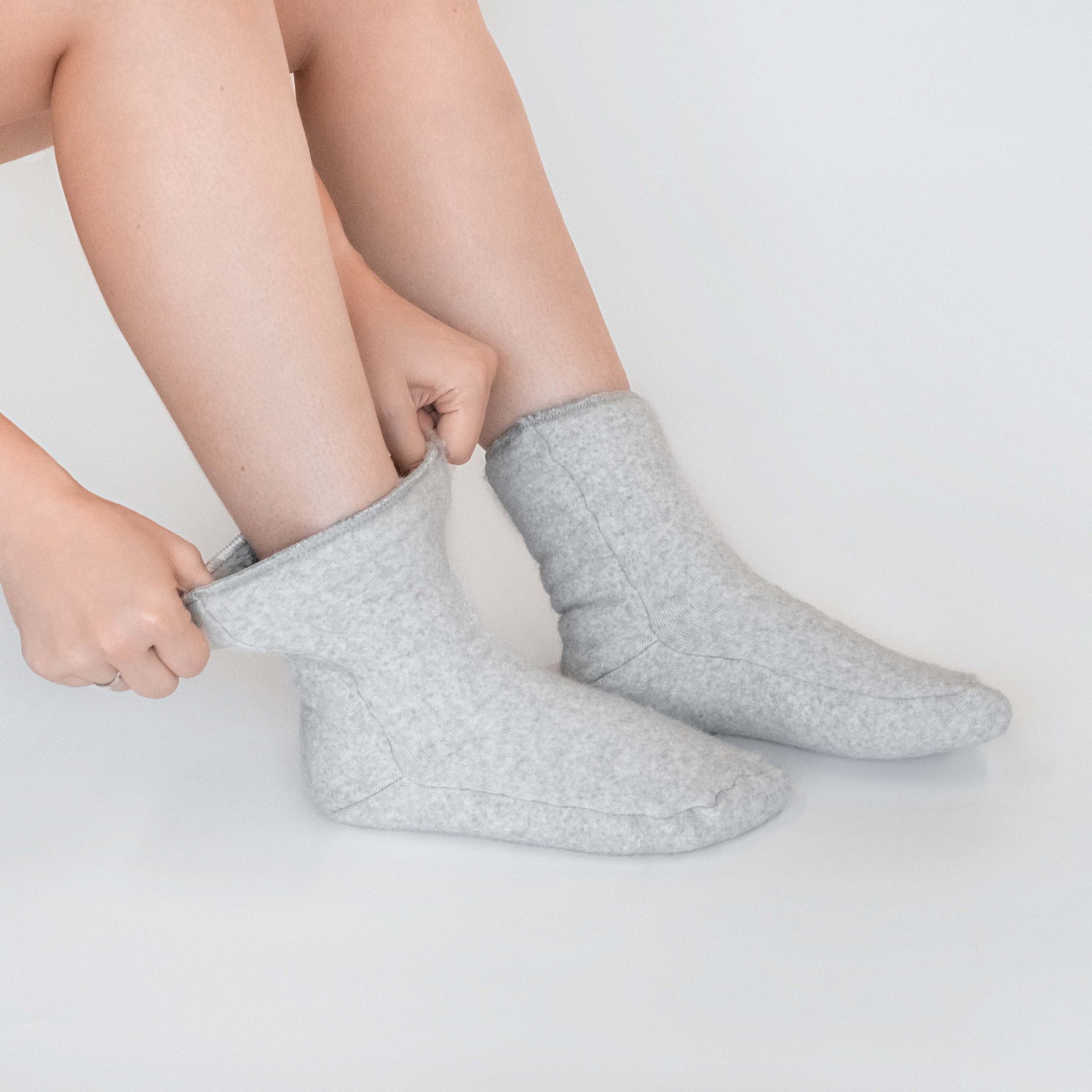 Носки меховые стрейч (серый) вид 2