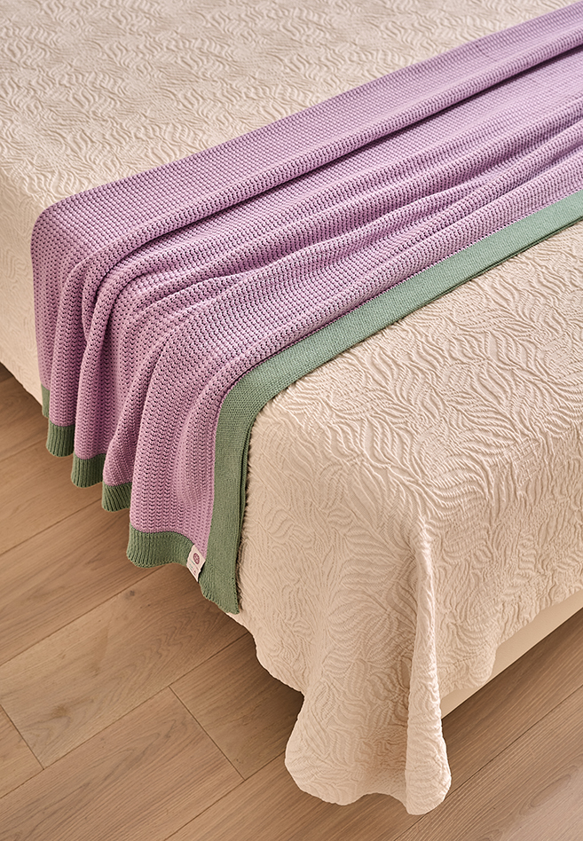 Плед с кантом  "TULIP", р-р: 150 х 200см, ТМ "Luxberry" цвет:фиалка/базилик вид 6