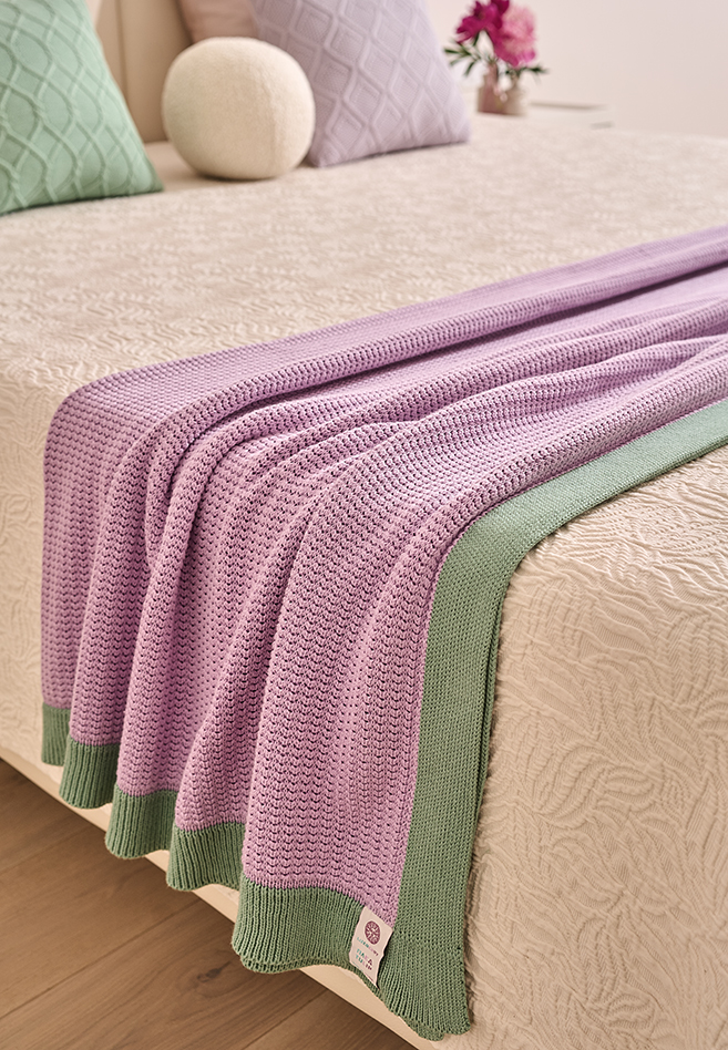 Плед с кантом  "TULIP", р-р: 150 х 200см, ТМ "Luxberry" цвет:фиалка/базилик вид 7