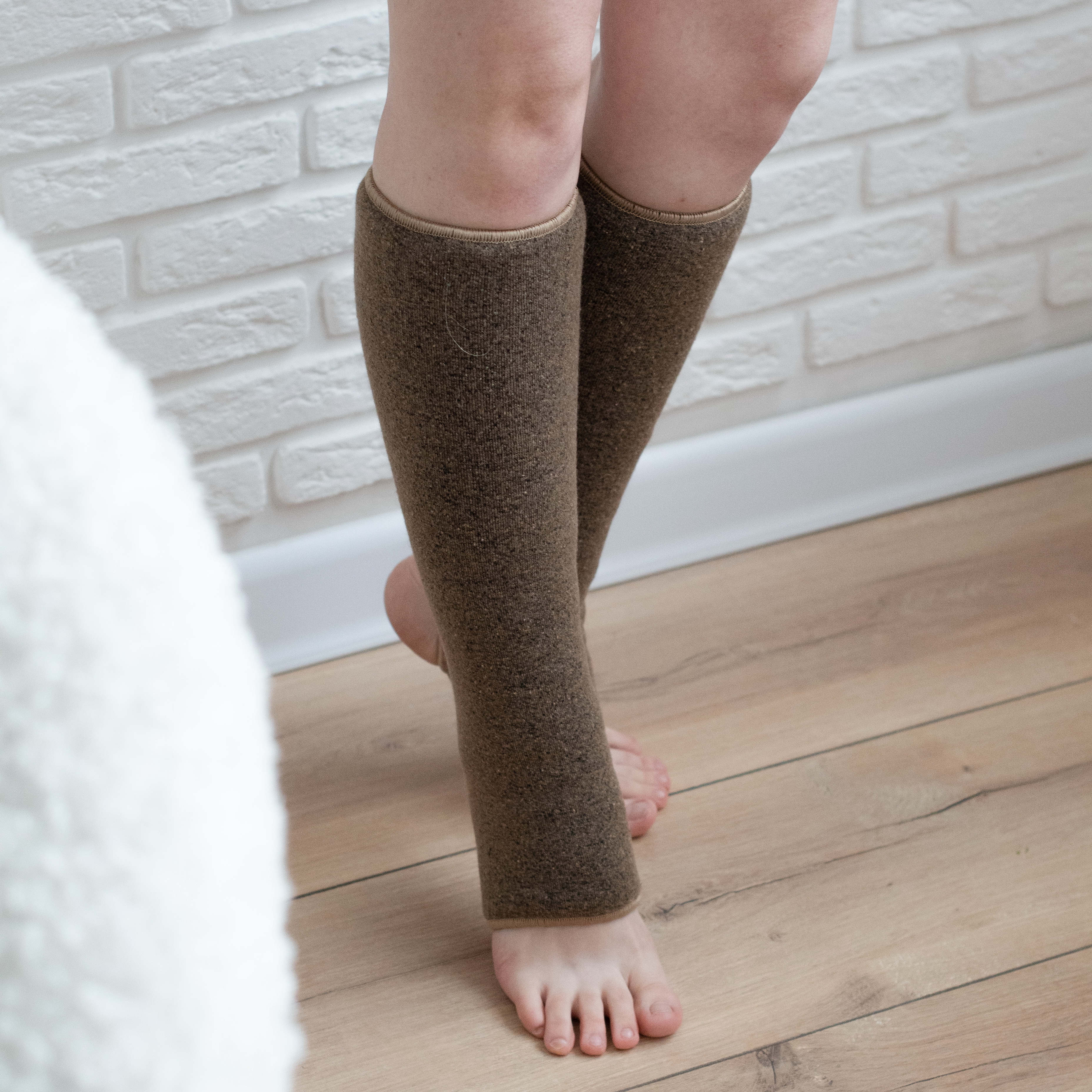 Гетры меховые стрейч, верблюд вид 4