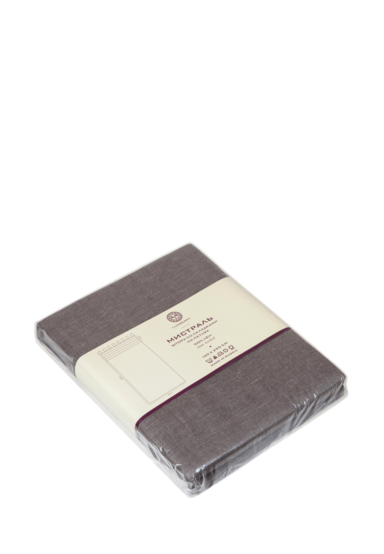 Штора со складками на петлях "МИСТРАЛЬ", р-р:140х295 см, 100% Лён, серая пейна вид 8