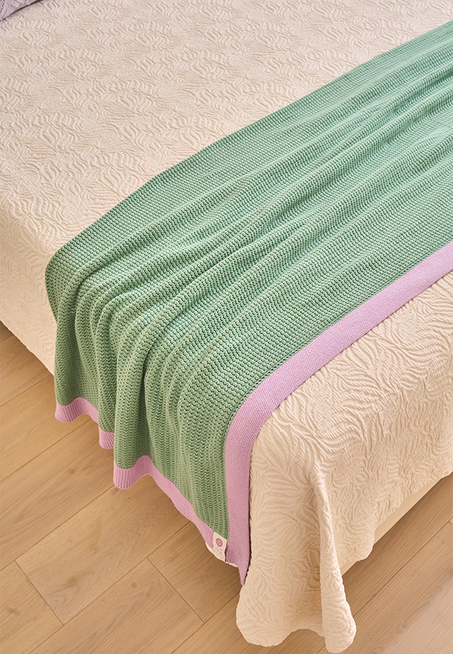 Плед с кантом  "TULIP", р-р: 150 х 200см, ТМ "Luxberry" цвет:базилик/фиалка вид 7