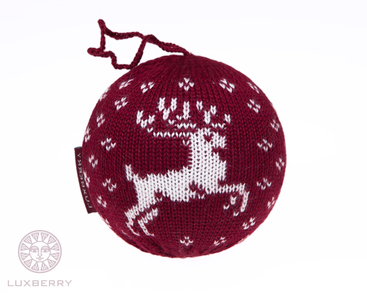 Декоративный шар "Олень", цвет: бордо/белый вид 2