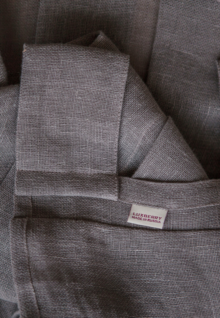 Штора со складками на петлях "МИСТРАЛЬ", р-р:140х295 см, 100% Лён, серая пейна вид 5