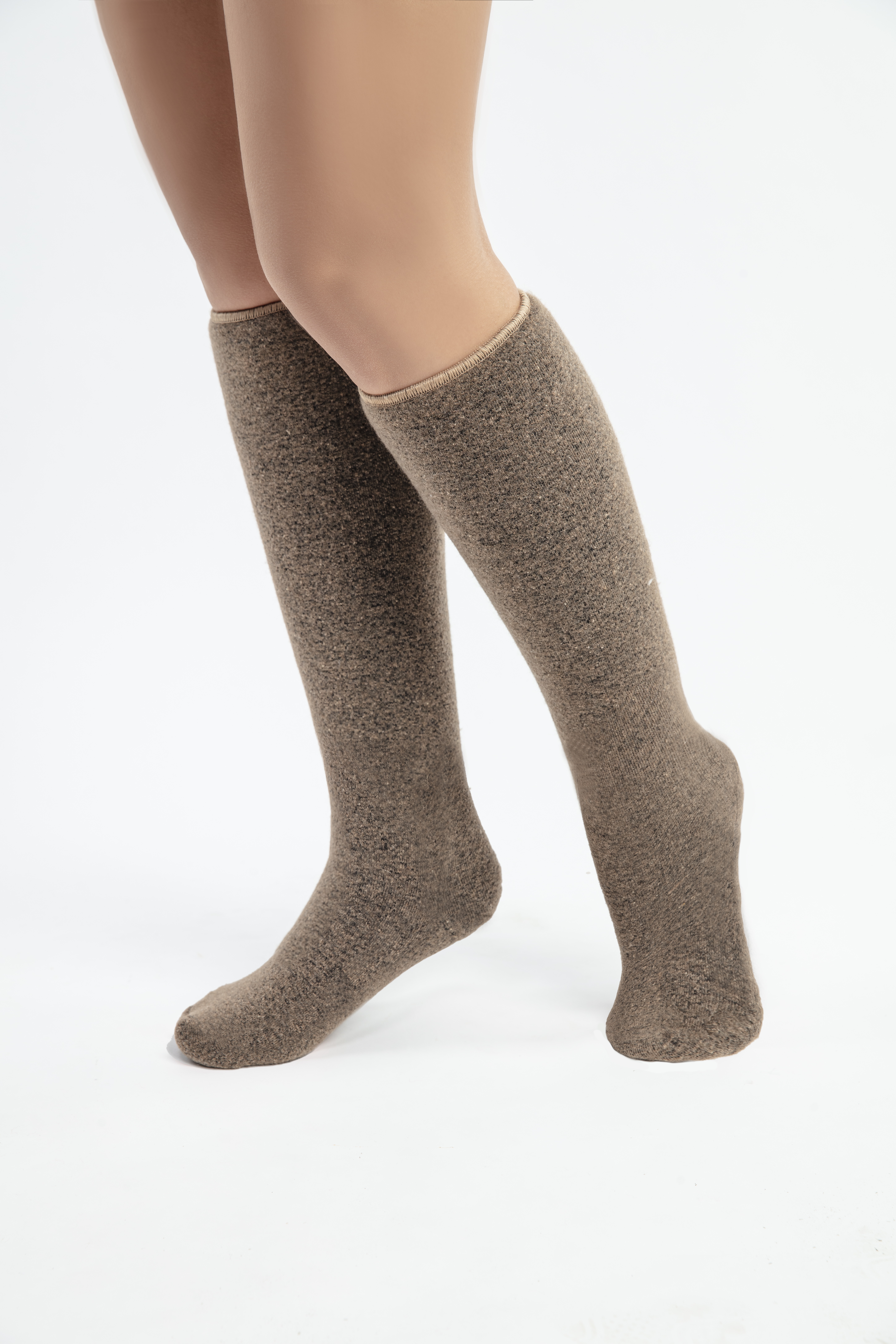 Гольфы меховые стрейч, верблюд вид 2