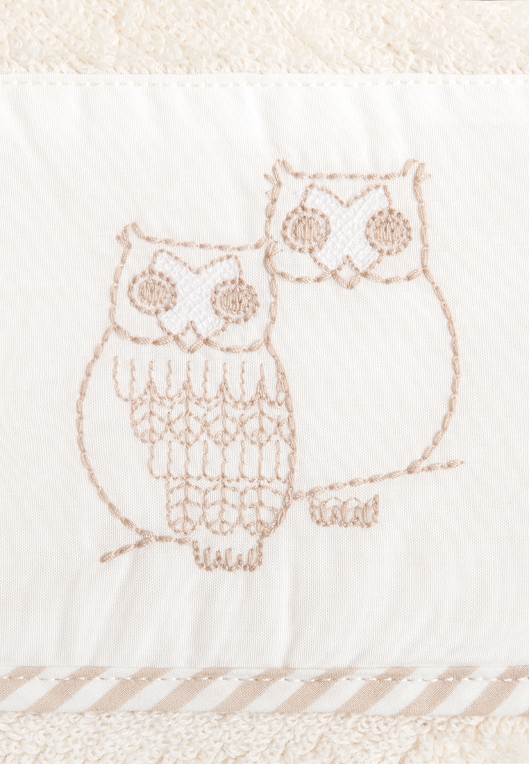 Полотенце с капюшоном "СОВЯТА", р-р: 100х100см, жемчужный/коричневый/белый вид 2