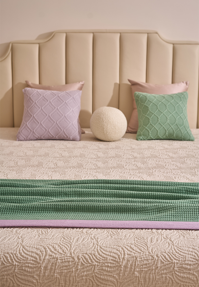 Плед с кантом  "TULIP", р-р: 150 х 200см, ТМ "Luxberry" цвет:базилик/фиалка вид 6