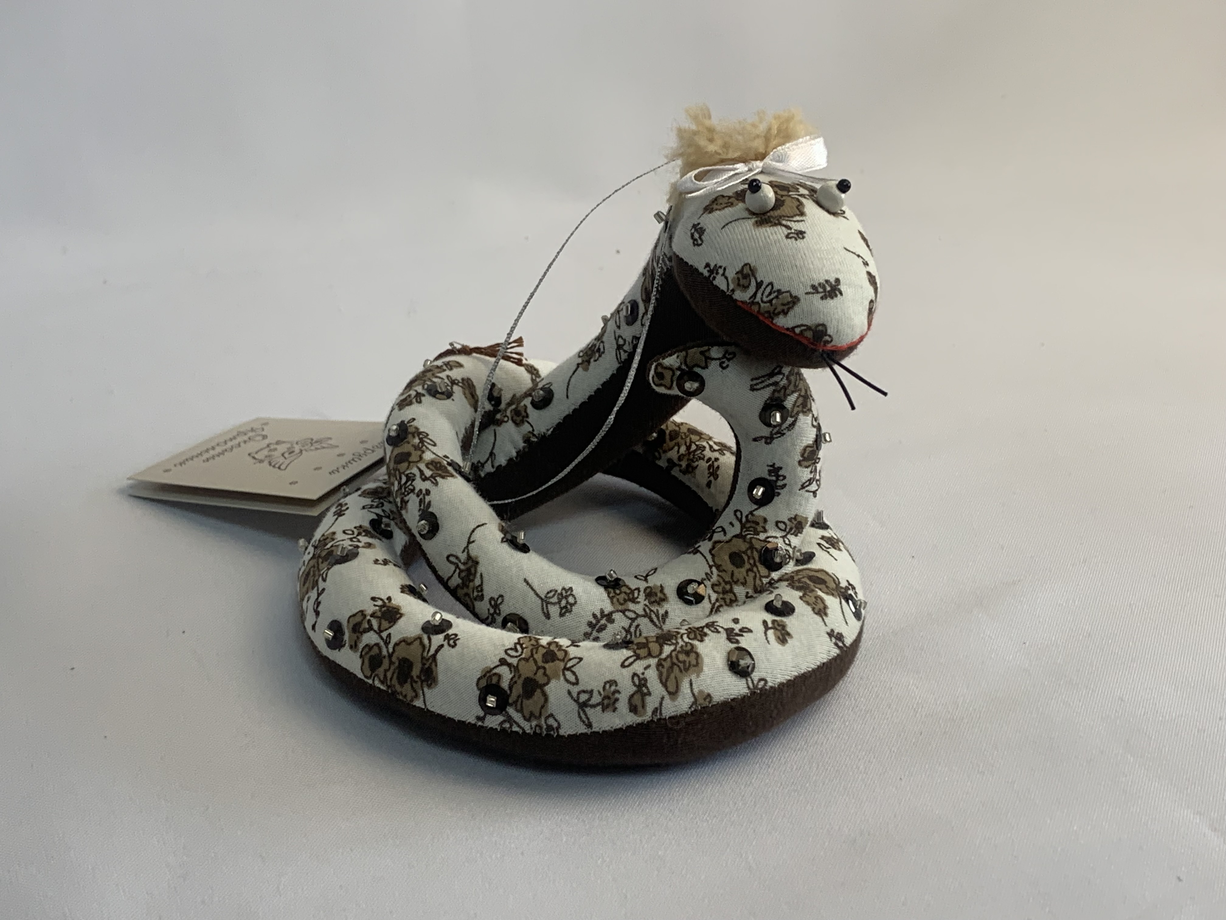 Змея Агния подвесная игрушка (10*12) Авторская игрушка для интерьера вид 3