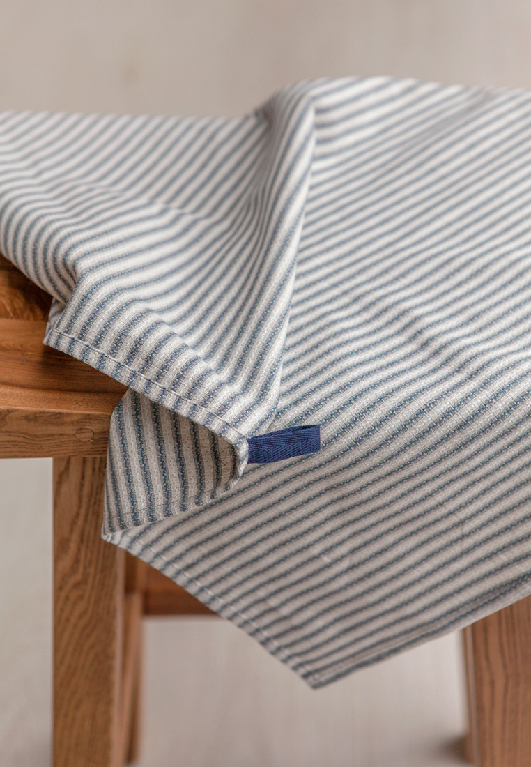 Полотенце "FOODIE KITCHEN TOWEL" , 60% Хлопок, 40 % лён, белый/синий вид 4