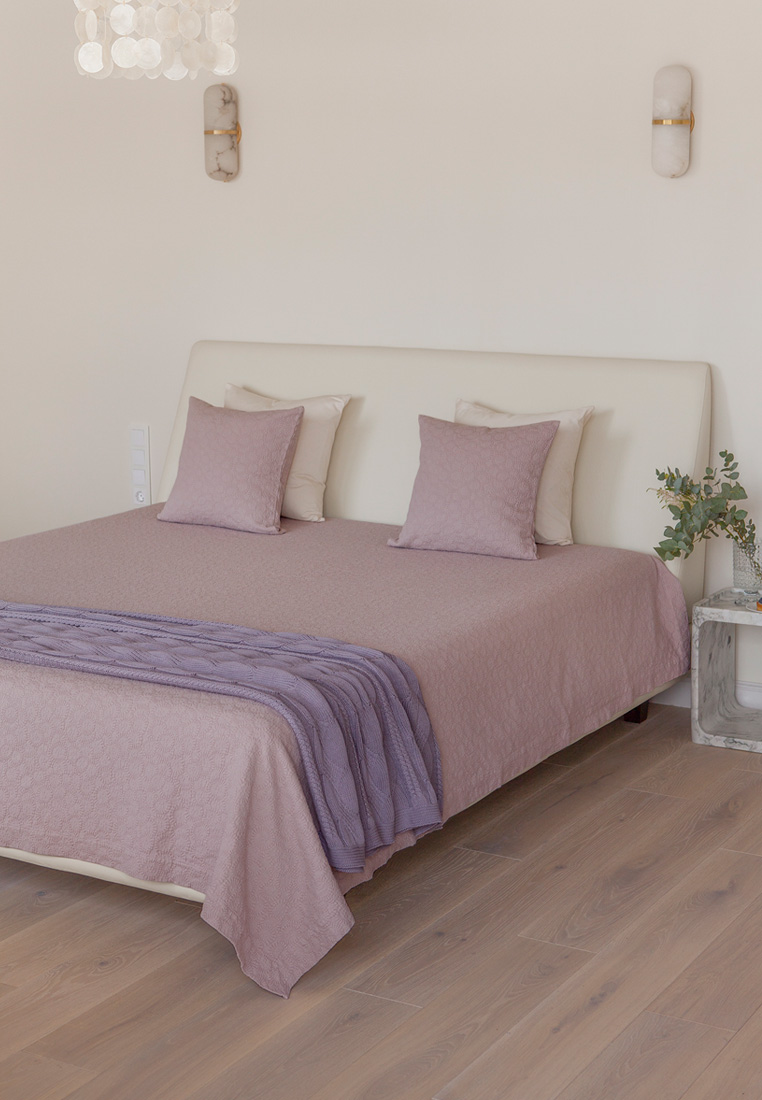 Покрывало "MOSS", дымчато-розовый