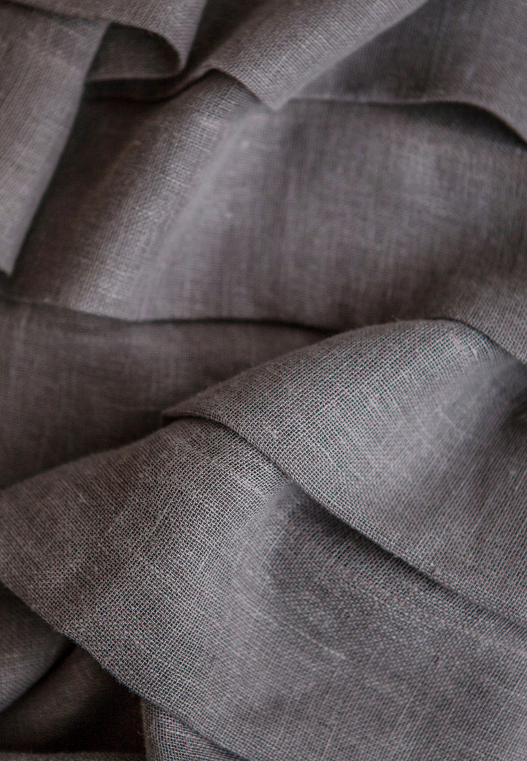 Штора со складками на петлях "МИСТРАЛЬ", р-р:140х295 см, 100% Лён, серая пейна вид 7