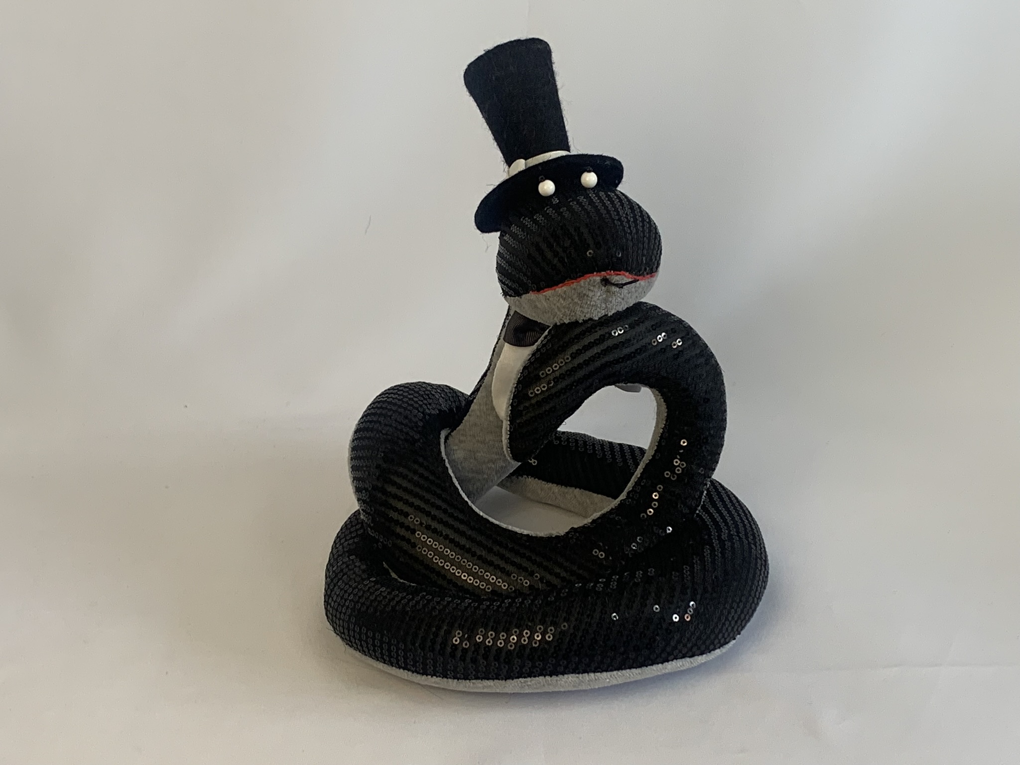 Змея Черная Мамба (25*22) Авторская игрушка для интерьера вид 2