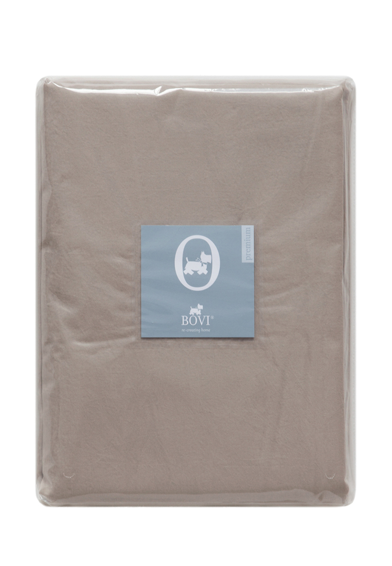 Простыня на резинке, софт сатин, бежевый вид 3