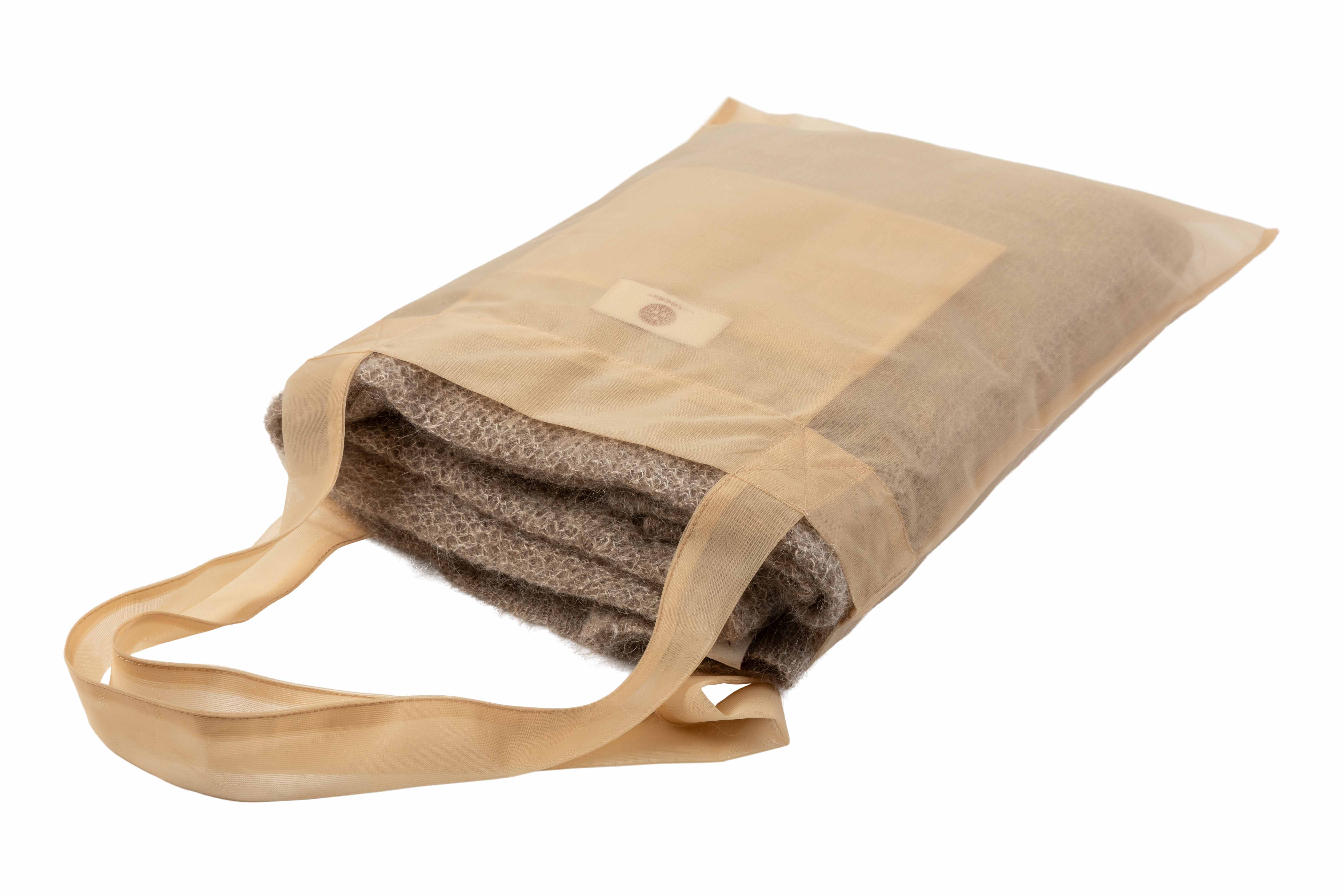 Шоппер из плотной органзы LUXBERRY, телесный вид 3