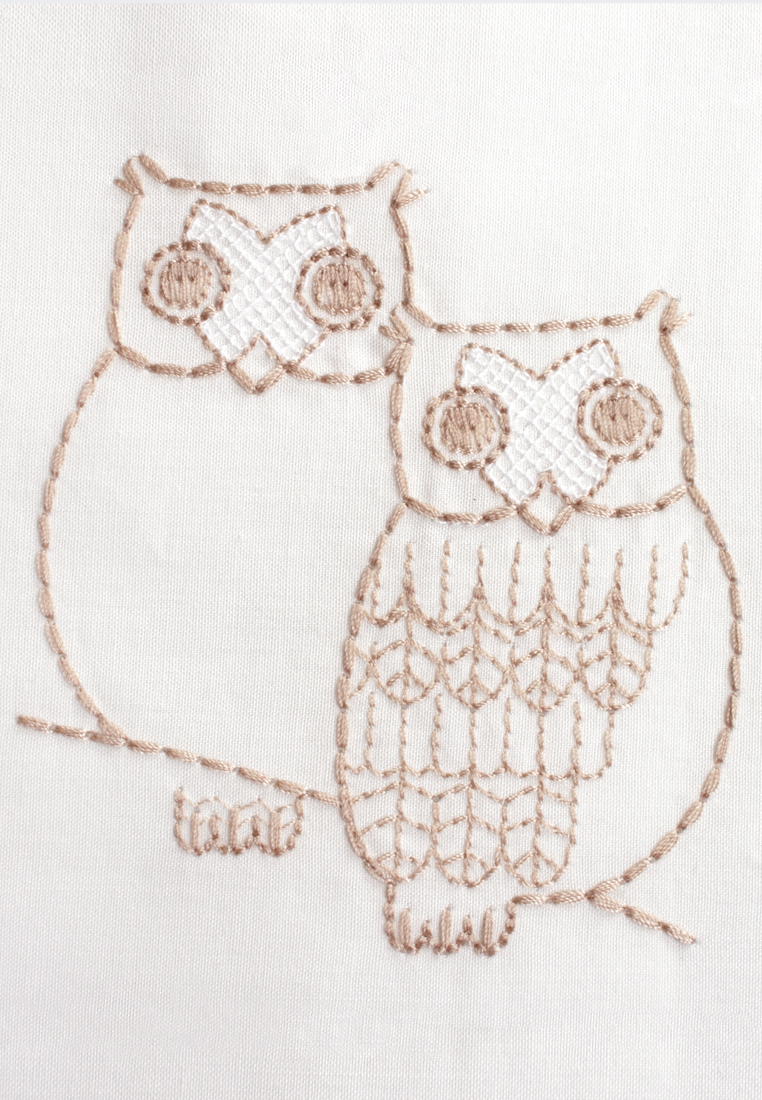 Детское постельное белье "СОВЯТА", р-р: 100x140,40х60,130х75х25см, цвет: жемчужный/коричневый/белый вид 2