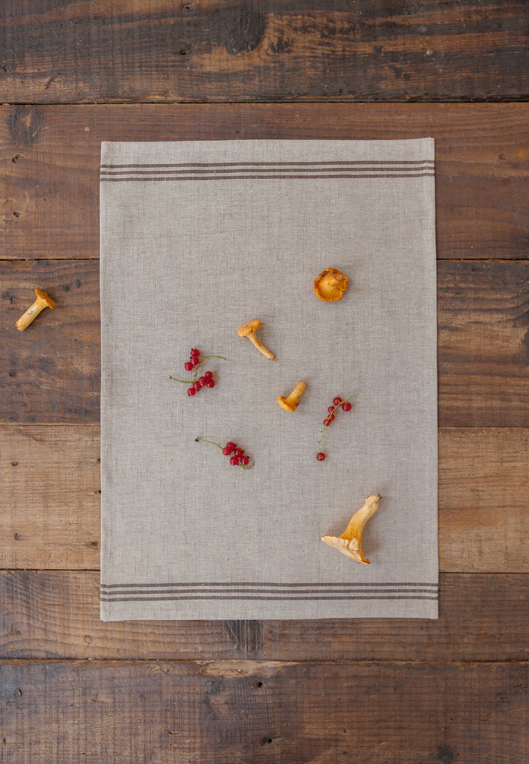 Плейсмет "LINEN LINE", ТМ "Luxberry", Лён 57%, хлопок 43% , натуральный с коричневыми полосами вид 2