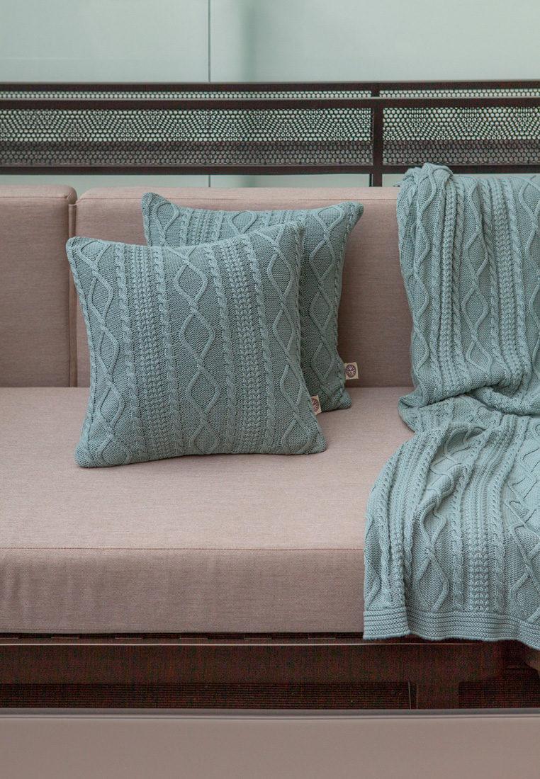 Наволочка  "LUX 67", р-р: 40х40 см, цвет: серо-зелёный