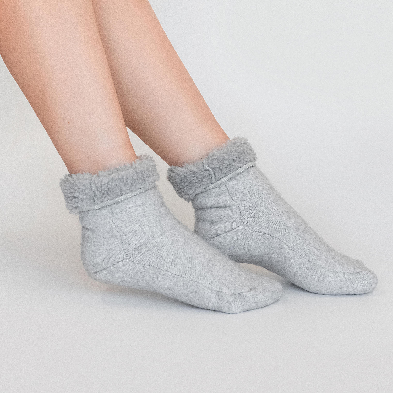 Носки меховые стрейч (серый) вид 4