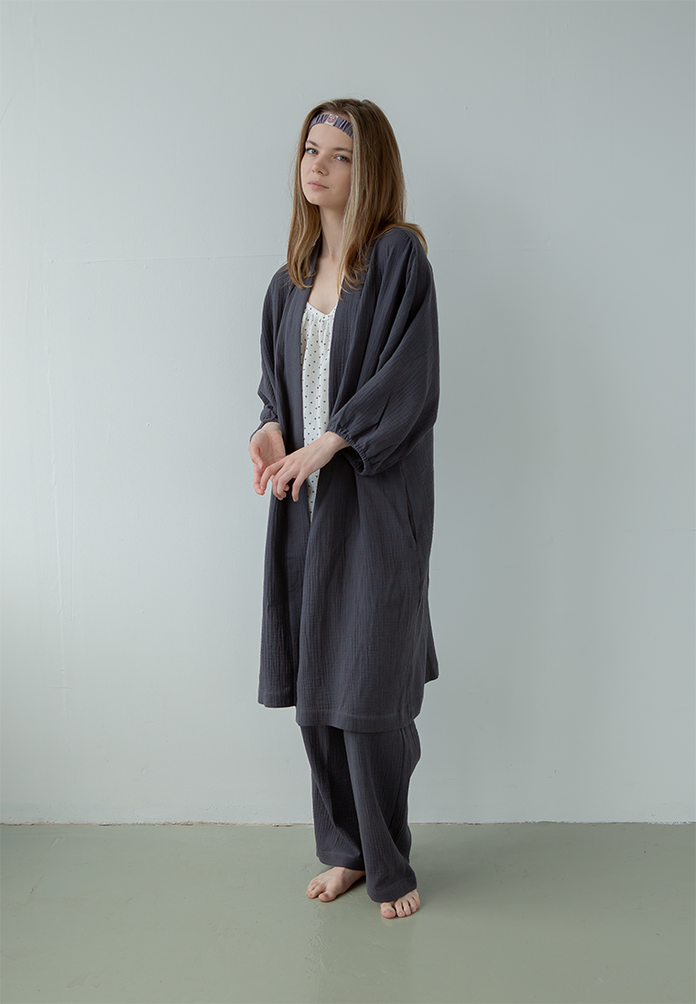 Топ на бретельках "Муслин и комфорт" 100% хлопок(муслин), чёрный крестик/белый вид 5