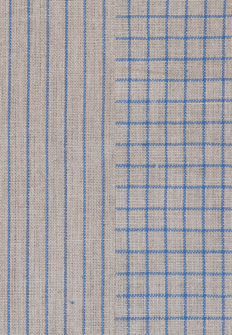 Комплект из 2-х полотенец "TIMELESS mini" р-р: 2 х(50x70см), цвет:  натуральный/синий вид 2