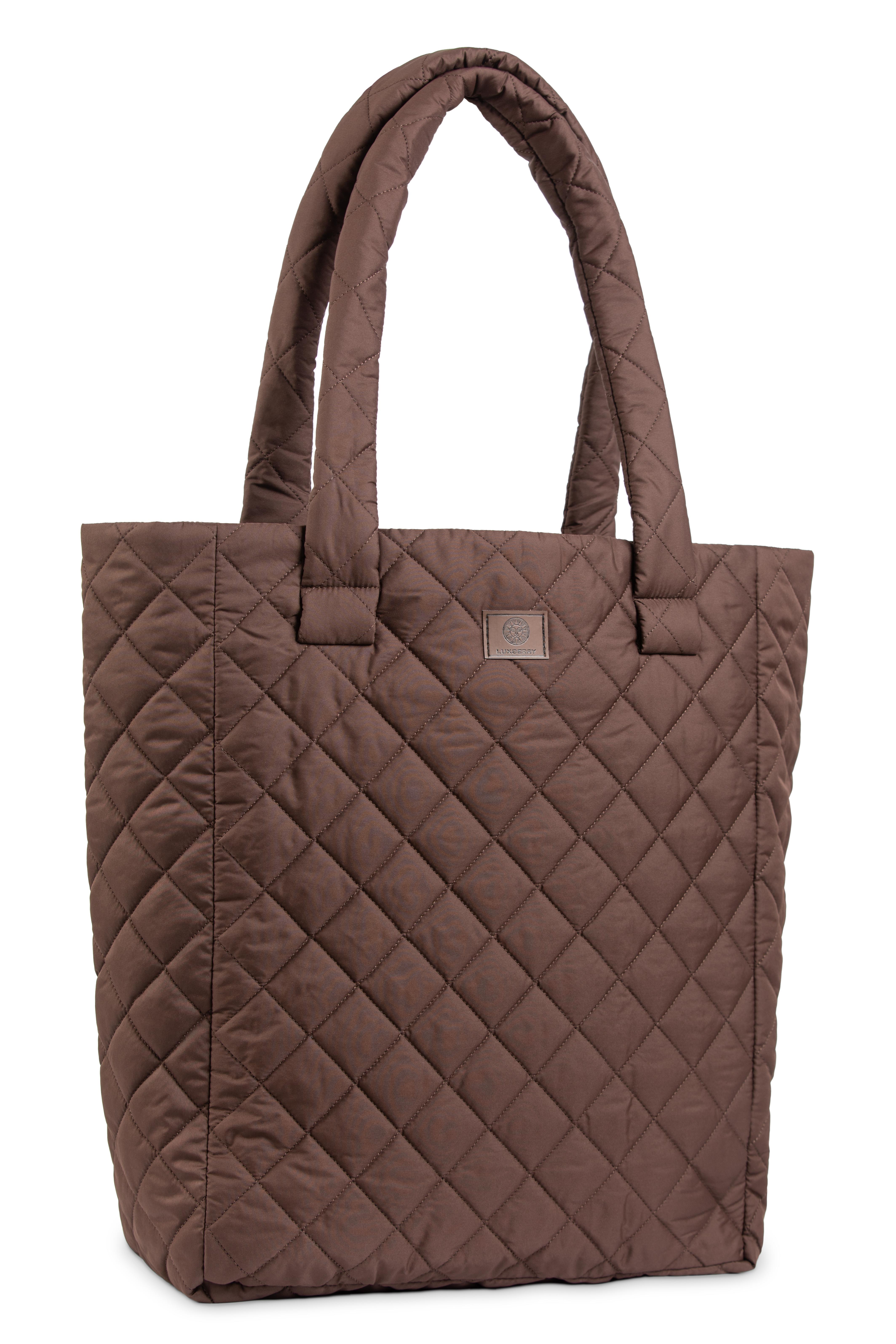 Стеганый шоппер, цвет: коричневый, р-р 40х40 см.