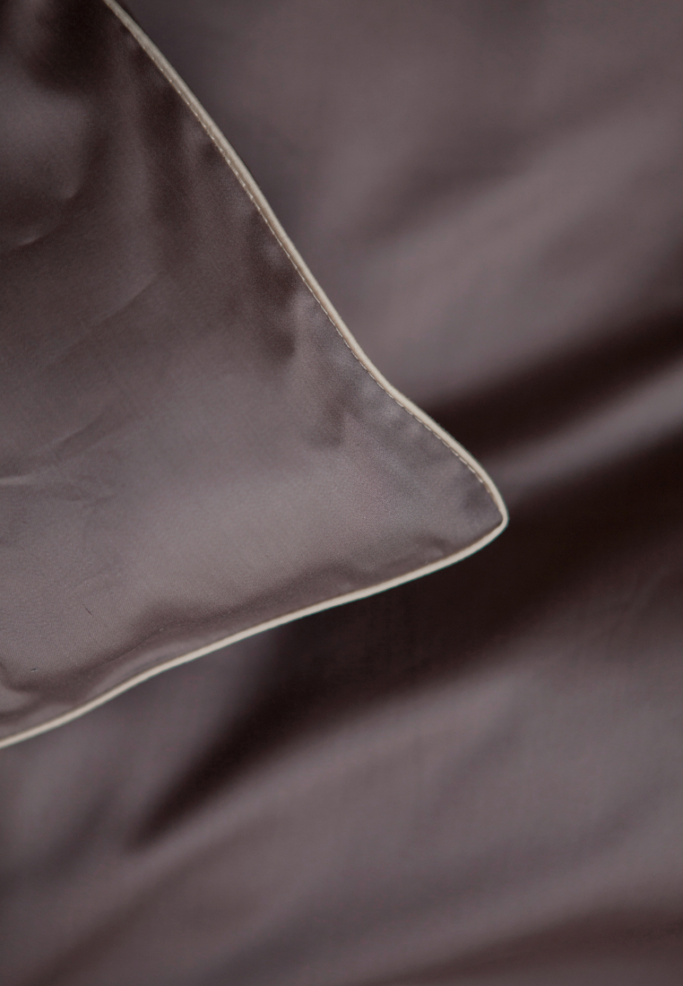 Комплект постельного белья "ТЕНСЕЛЬ", эвкалиптовое волокно, шоколадный/экрю вид 4