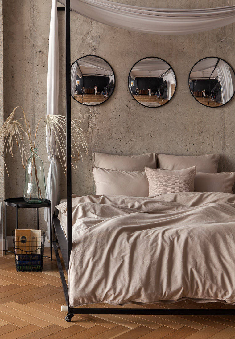 Простыня на резинке, софт сатин, бежевый вид 2