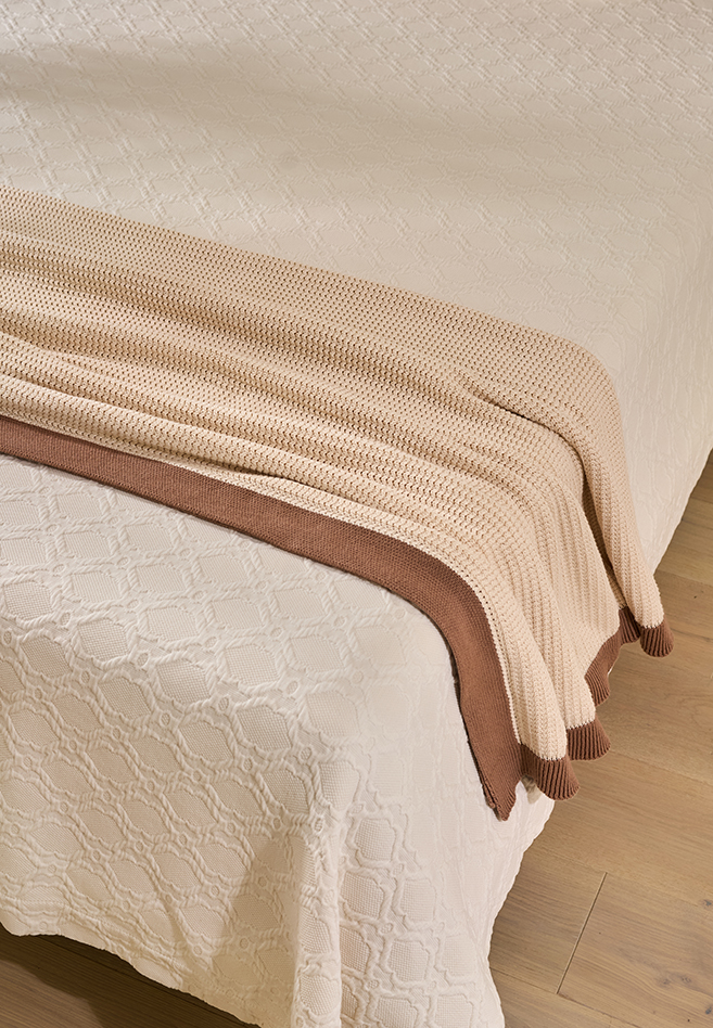 Плед с кантом  "LOUNGE", р-р: 150 х 200см, ТМ "Luxberry" цвет: льняной/мусс мокко вид 5