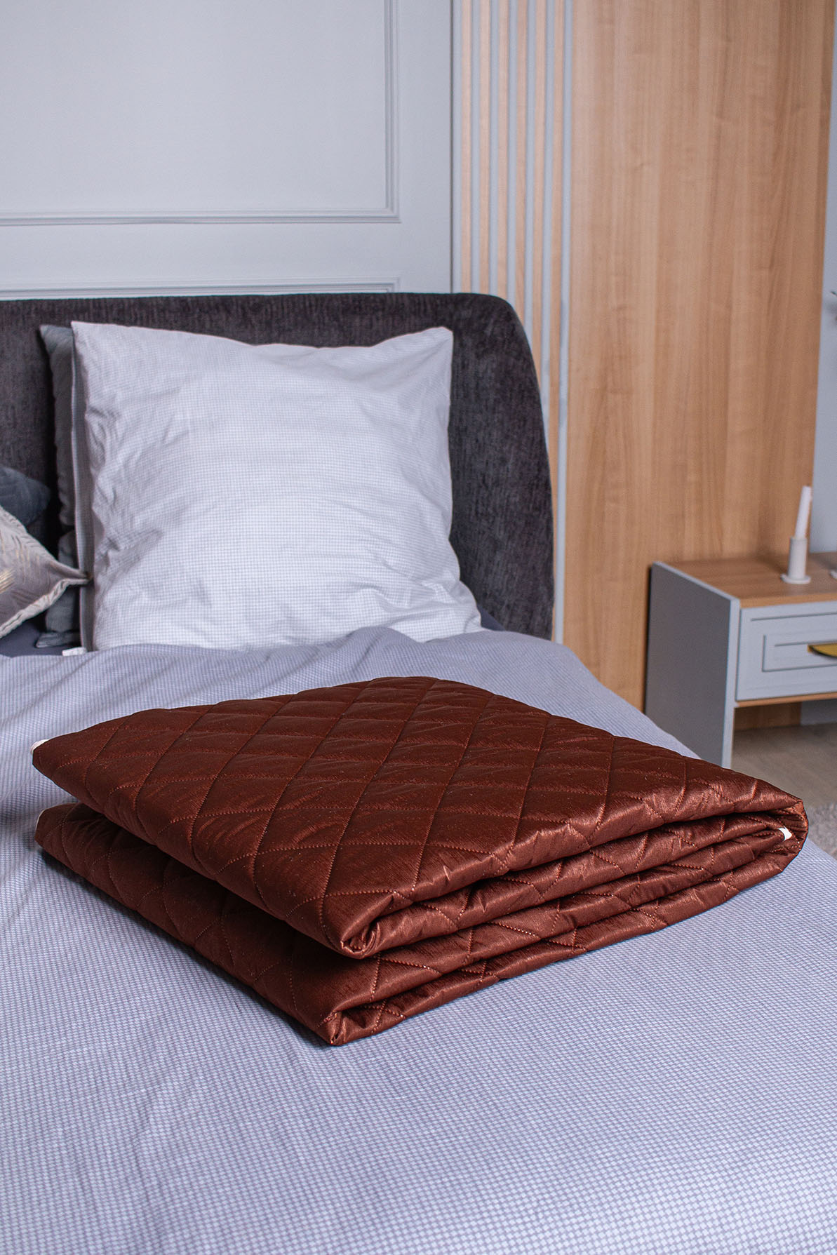 Покрывало двустороннее (100% полиэстер, цвет: шоколадный/бежевый) вид 3