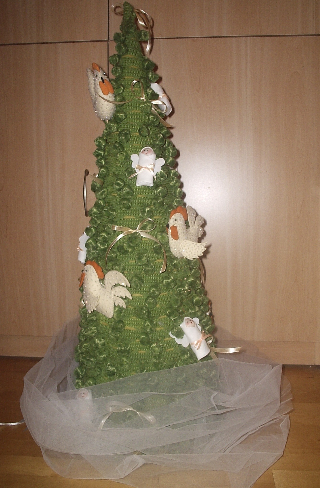 Елка конус с украшениями Авторская игрушка для интерьера