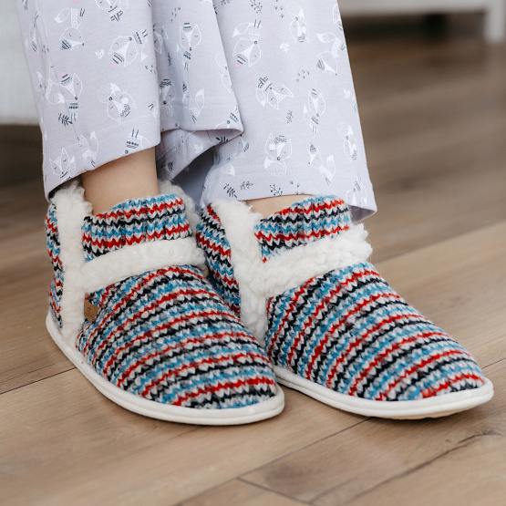 Туфли комнатные Белла (красно-синий) вид 4