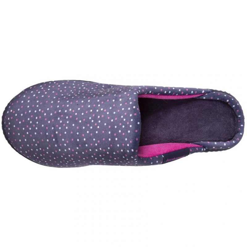 93863 Тапочки на танкетке Эрго на резине  Велюр Горох/Pois вид 2