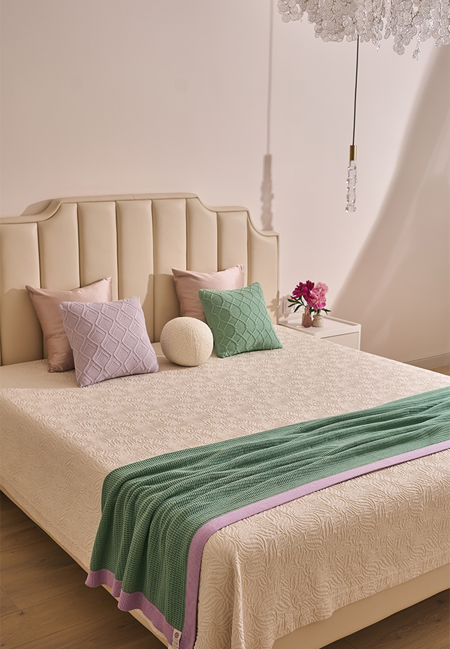 Плед с кантом  "TULIP", р-р: 150 х 200см, ТМ "Luxberry" цвет:базилик/фиалка вид 5