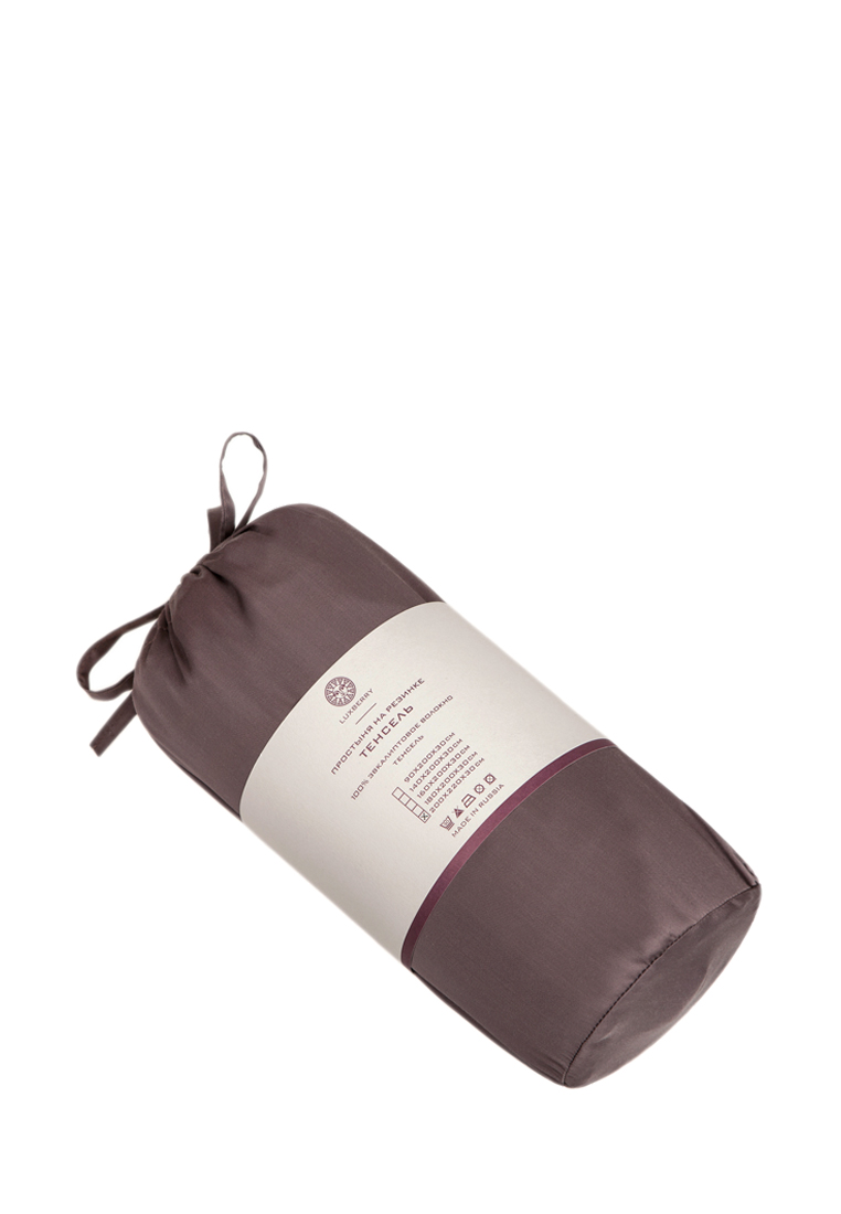 Простыня на резинке в тубусе, эвкалиптовое волокно 100%, шоколадный вид 4