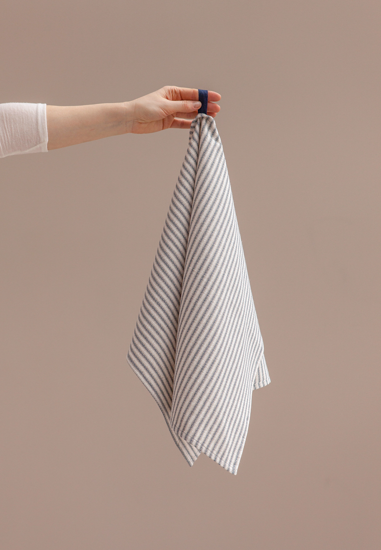 Полотенце "FOODIE KITCHEN TOWEL" , 60% Хлопок, 40 % лён, белый/синий вид 2