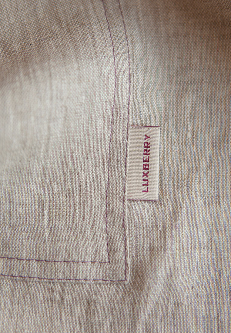 Фартук с вышивкой "VIOLA" в мешочке, 100% лен, натуральный/лавандовый вид 8