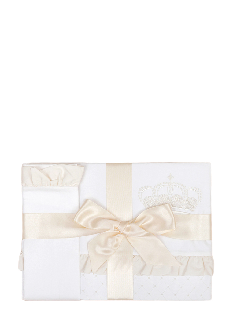 Детское постельное белье "QUEEN", р-р: 100x140,40х60,130х75х25см, цвет: белый/бежевый вид 3